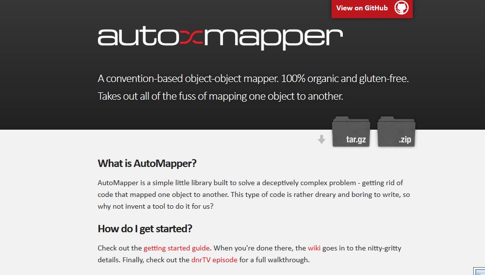 automapper ASP.Net Productivity Tools